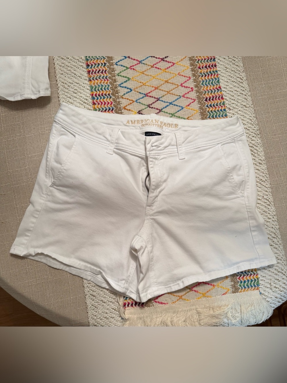 American Eagle Outfitters Super Stretch X Midi shorts, size 10, color White